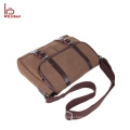 High Quality Men Leather Canvas Shoulder Messenger Bag